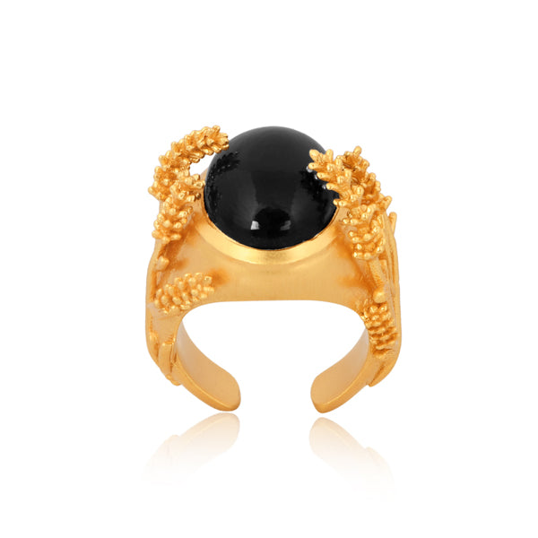 Anel Vinci Gold black onyx Cata Vassalo